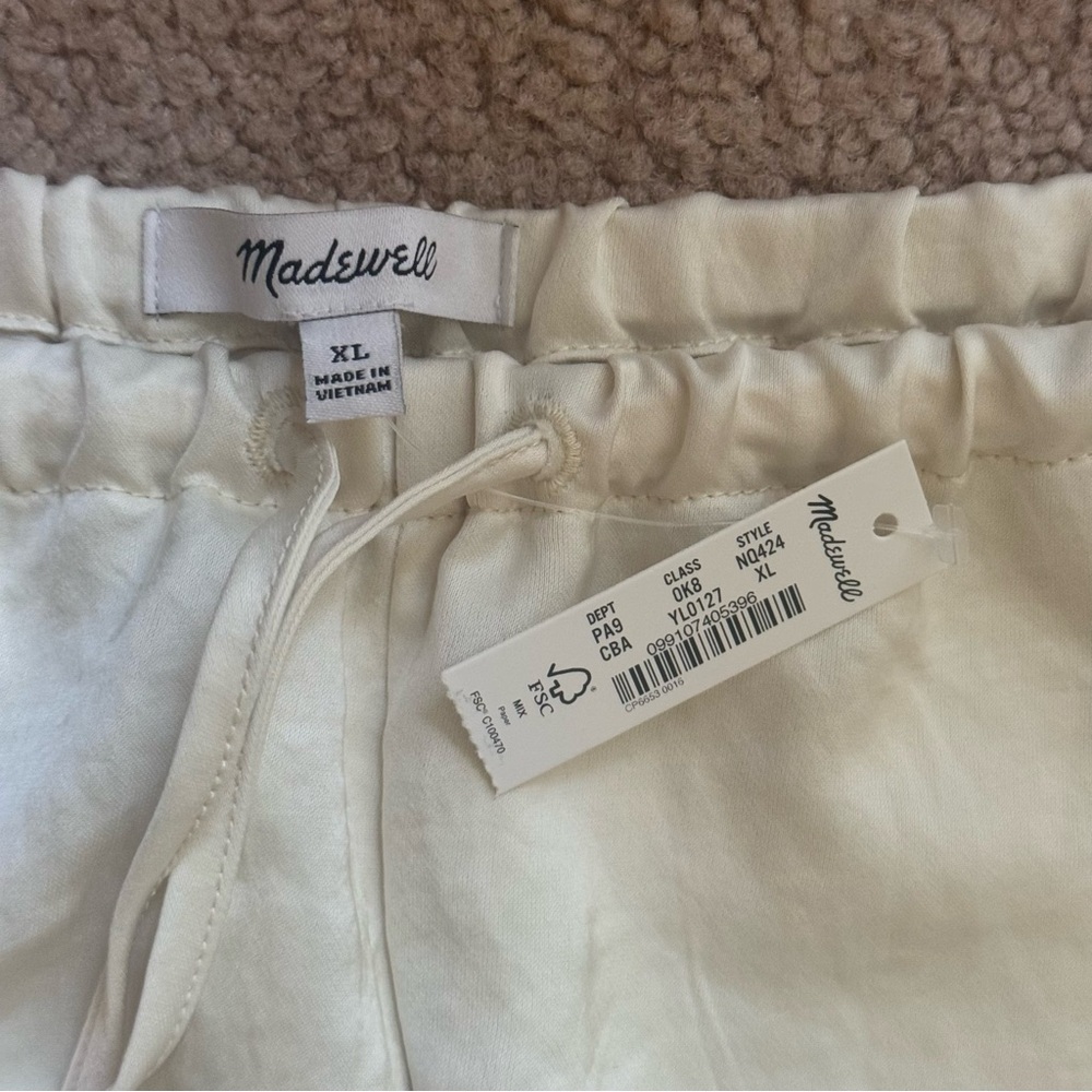 MADEWELL OFF WHITE SATIN TROUSERS